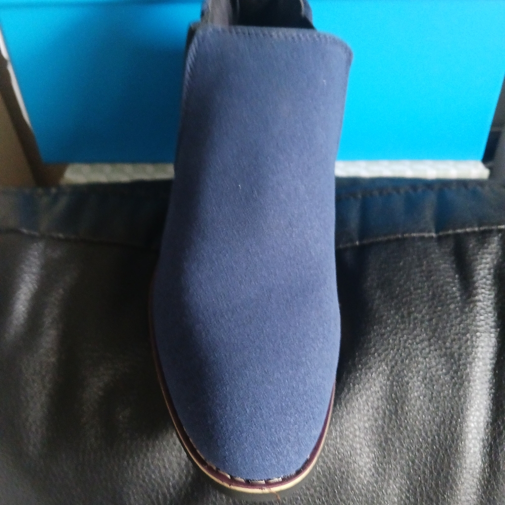 BLUE SUEDE  ANKLE BOOTS